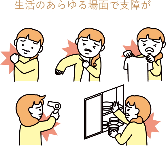 四十肩・五十肩による支障 四十肩・五十肩による支障